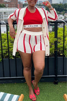 Cardigan Shorts Set