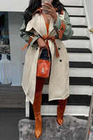 Color Block Trench Coat