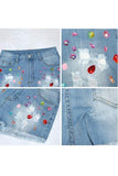 Color Jewel Denim Shorts
