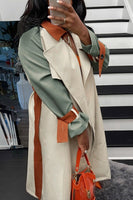 Color Block Trench Coat