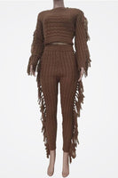 Tassel Knitted Pants Set
