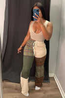Patchwork Drawstring Pants