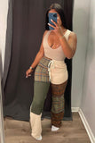 Patchwork Drawstring Pants