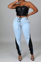 Leather & Denim Jeans