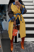 Color Block Trench Coat