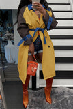 Color Block Trench Coat