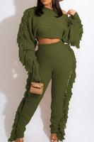 Tassel Knitted Pants Set