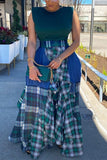 Checkered Plaid Maxi Skirt