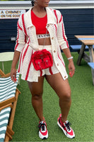 Cardigan Shorts Set