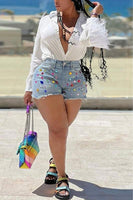 Color Jewel Denim Shorts