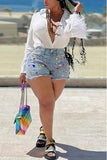 Color Jewel Denim Shorts
