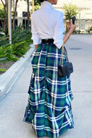 Checkered Plaid Maxi Skirt