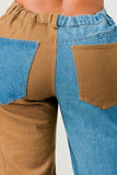 Two Toned Cargo Denim Pants