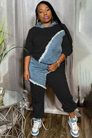 Denim Patchwork Sweatsuit