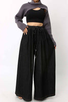 Retro Denim Drawstring Pants