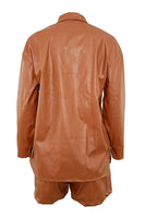 Faux Leather Jacket & Shorts Set