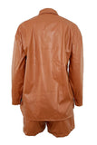 Faux Leather Jacket & Shorts Set