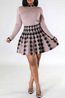 Houndstooth Pleated Skirt Set