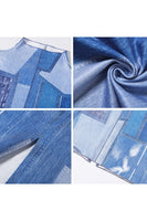 Denim Printed Maxi Dress