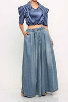 Retro Denim Drawstring Pants