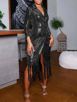 Sequin Fringe Blazer