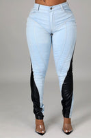 Leather & Denim Jeans