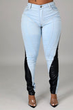 Leather & Denim Jeans