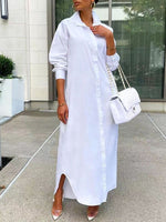 Collared Shirt Maxi Dress