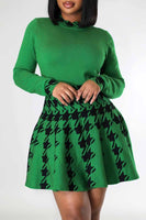 Houndstooth Pleated Skirt Set