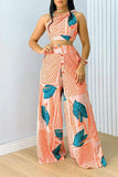 Leaf Print Pants Set