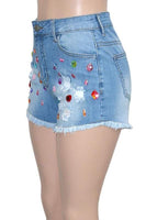 Color Jewel Denim Shorts
