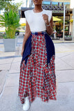Checkered Plaid Maxi Skirt