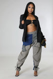 Color Block Harem Pants