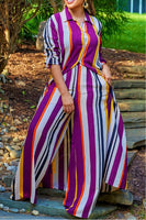Striped Duster Pants Set