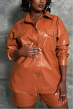 Faux Leather Jacket & Shorts Set